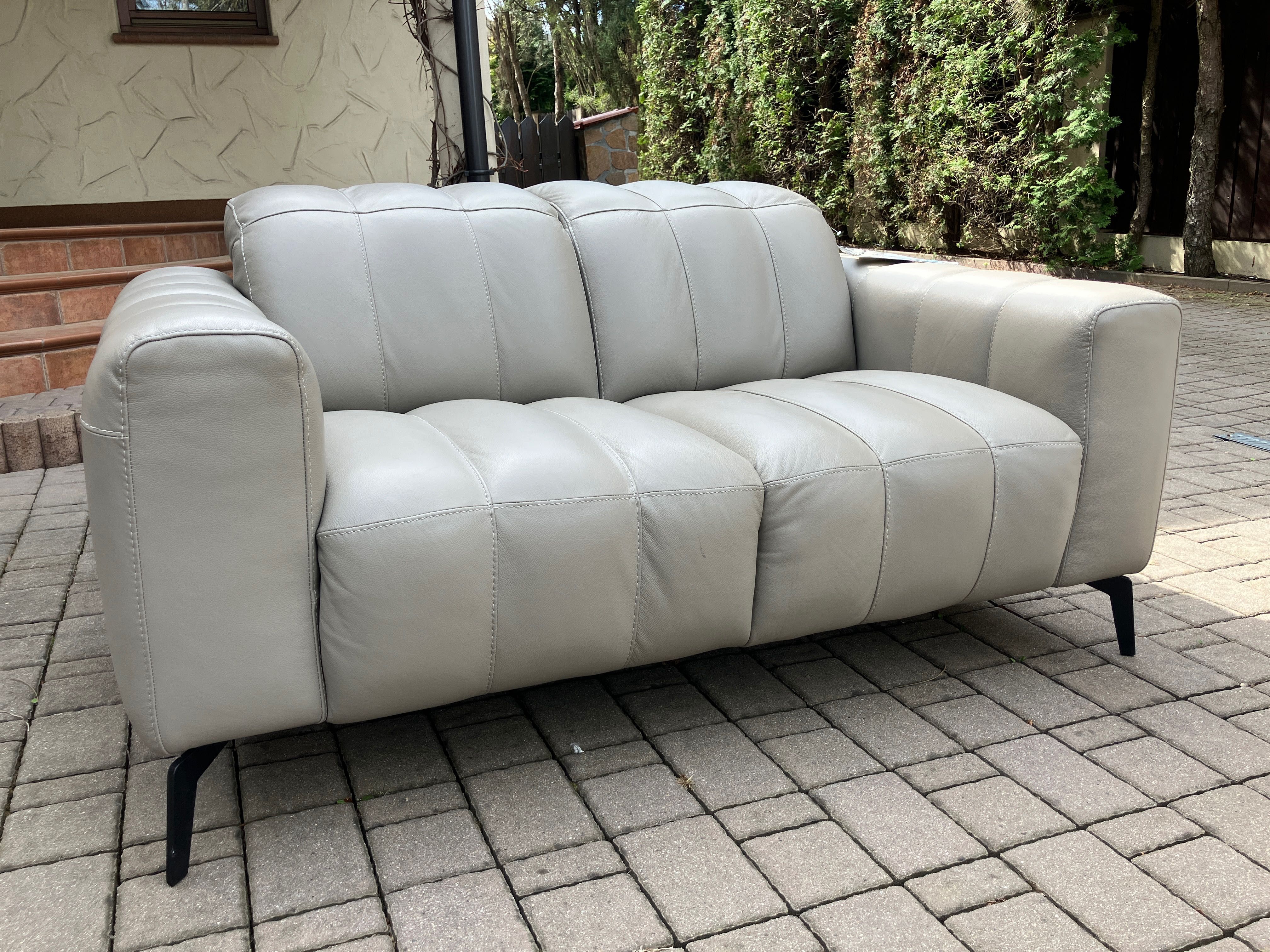 Sofy włoskie skóra NATUZZI Portento - NOWE i piękne, Sofa 3+Sofa 2+Puf