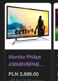 Monitor do Grania LED Philips 436M6VBPAB/00