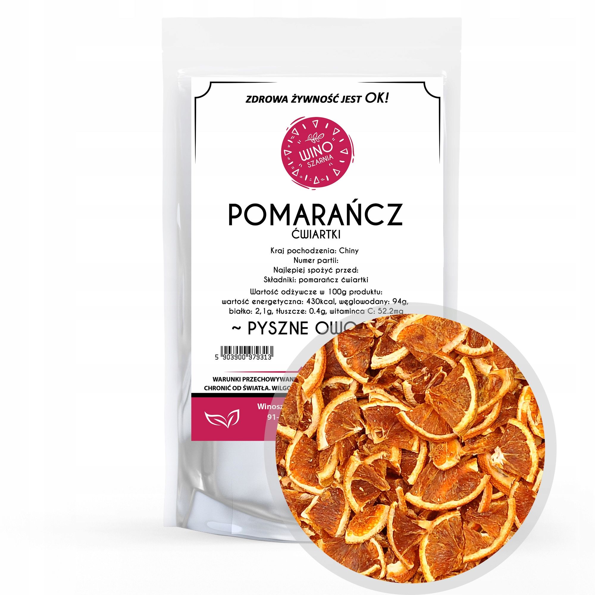 Suszone Pomarańcze W Plastrach - 1Kg Jadalne