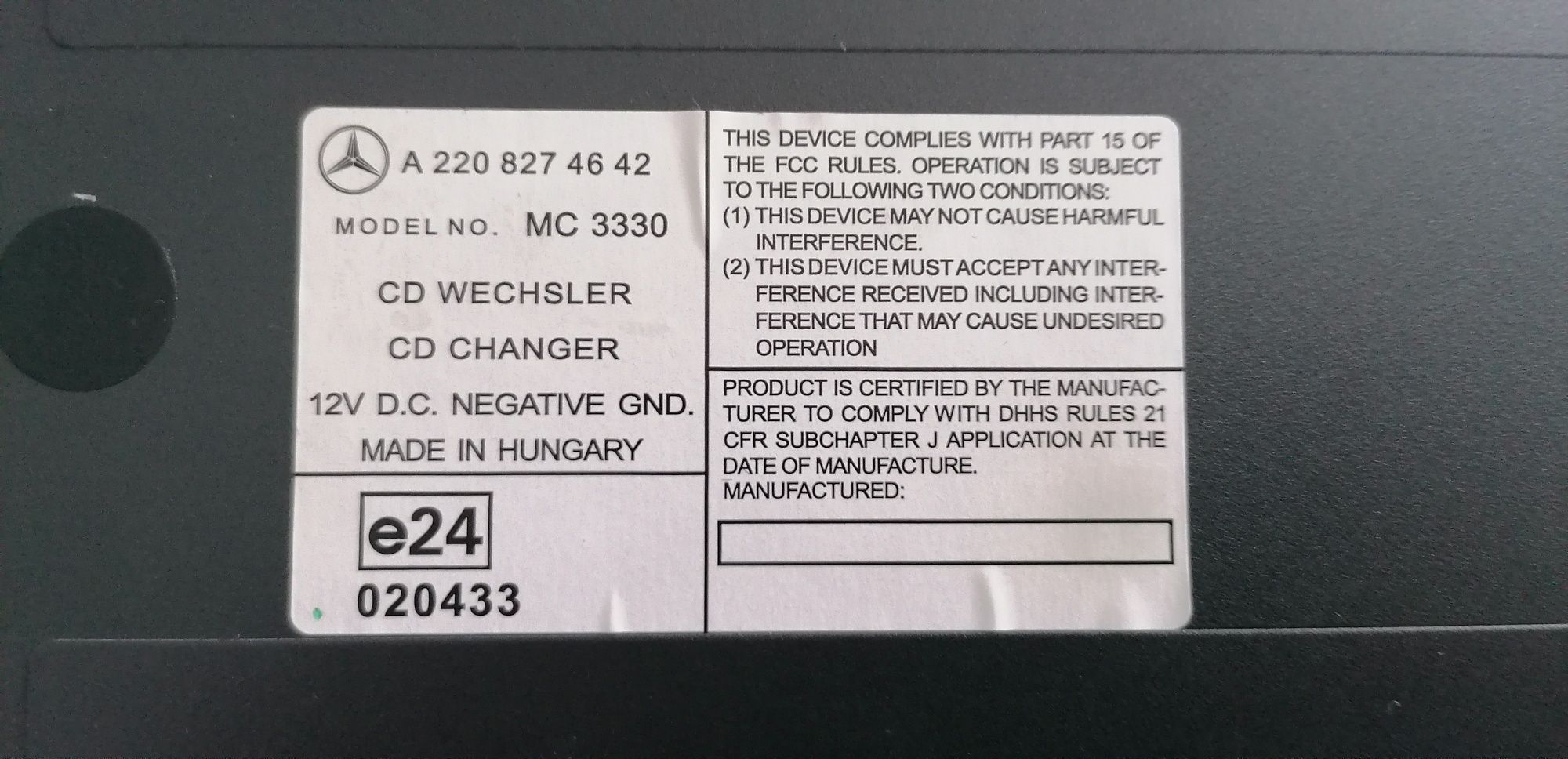 Mercedes Benz CD Changer