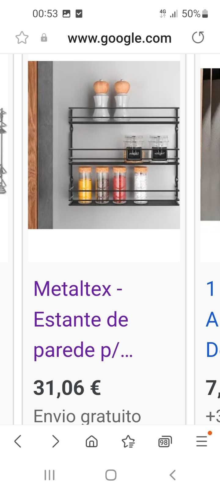 Suporte e 8 Frascos de Especiarias METALTEX