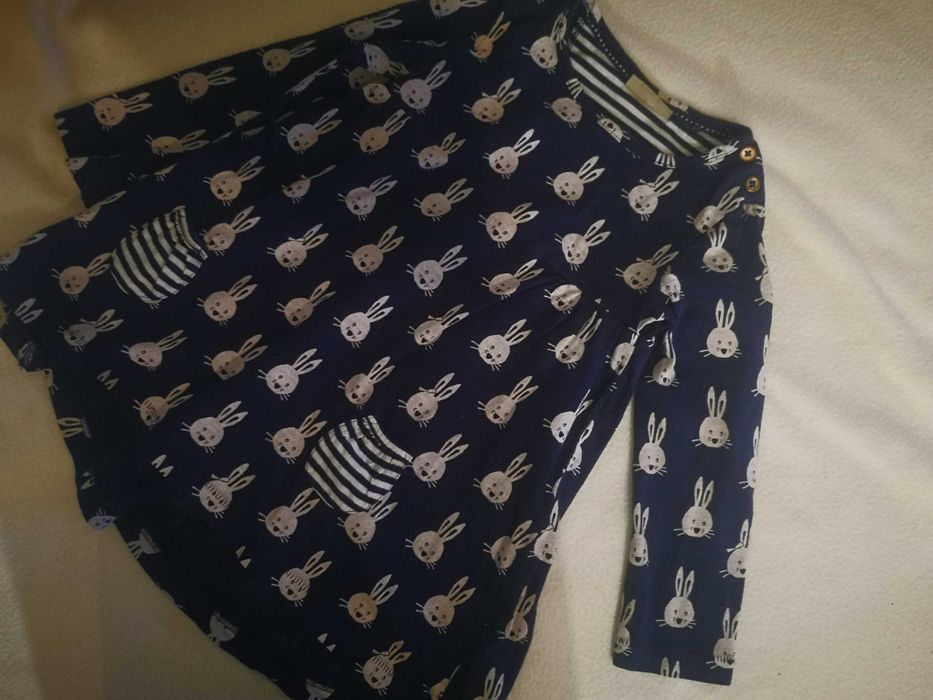 Next granatowa tunika króliczki r. 104 cm 3-4lata