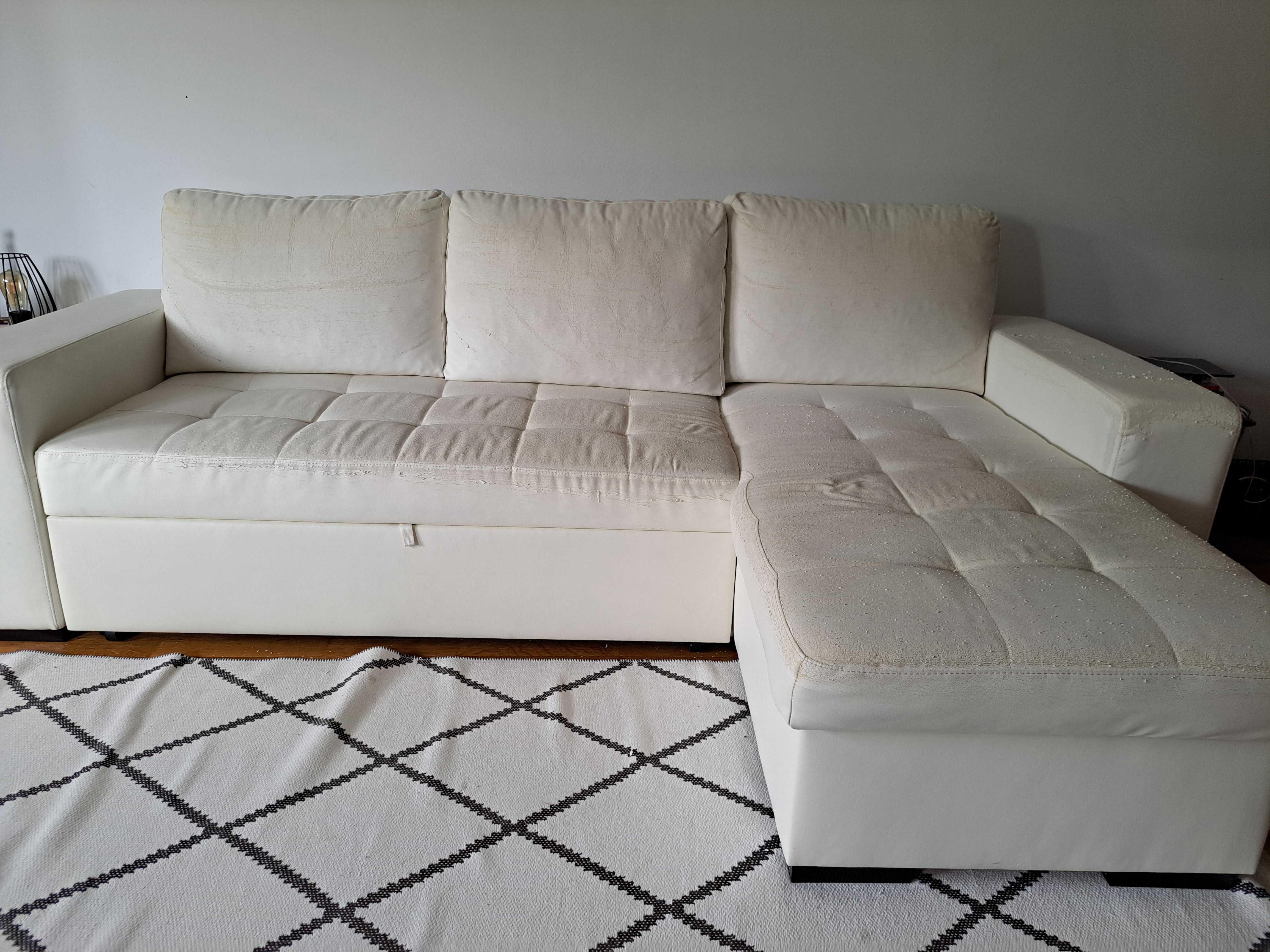 Sofá branco chaise longue