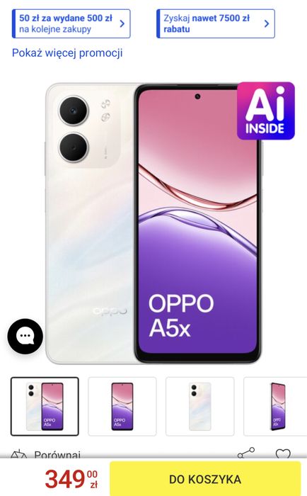 OPPO A5X 128GB z wbudowanym AI | 6,67 cala | 8 GB RAM