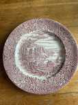 Talerz talerzyk śniadaniowy angielska porcelana różowa