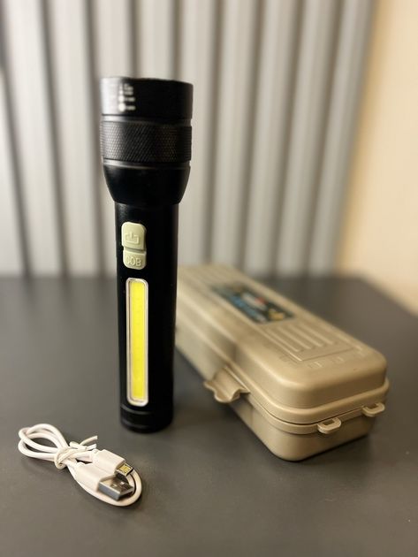 Фонарик COBA CB-C22 с мощным диодом P90 +COB Черный