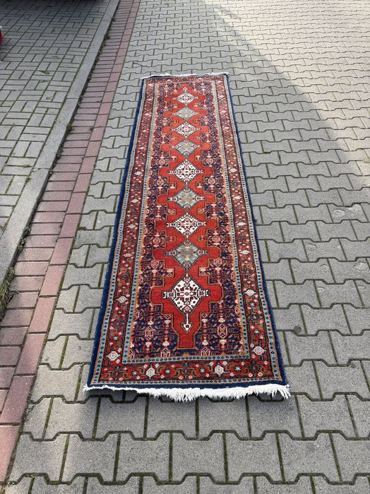 Dywan perski Hamadan 290x80 Długi Chodnik Vintage ręcznie tkany