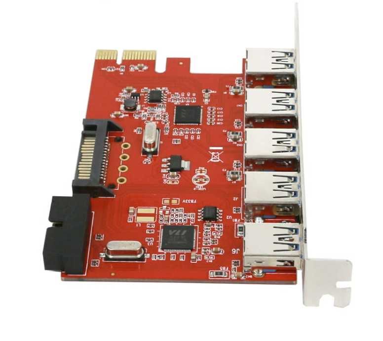 GRIS PCI-E x1 USB 3.0 HUB адаптер 7 USB (5+2)