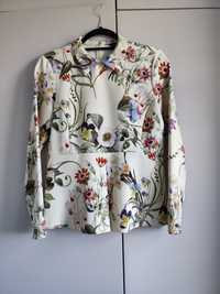 Bluzka Zara rozmiar S 36 floral wzory kwiaty liście baskinka
