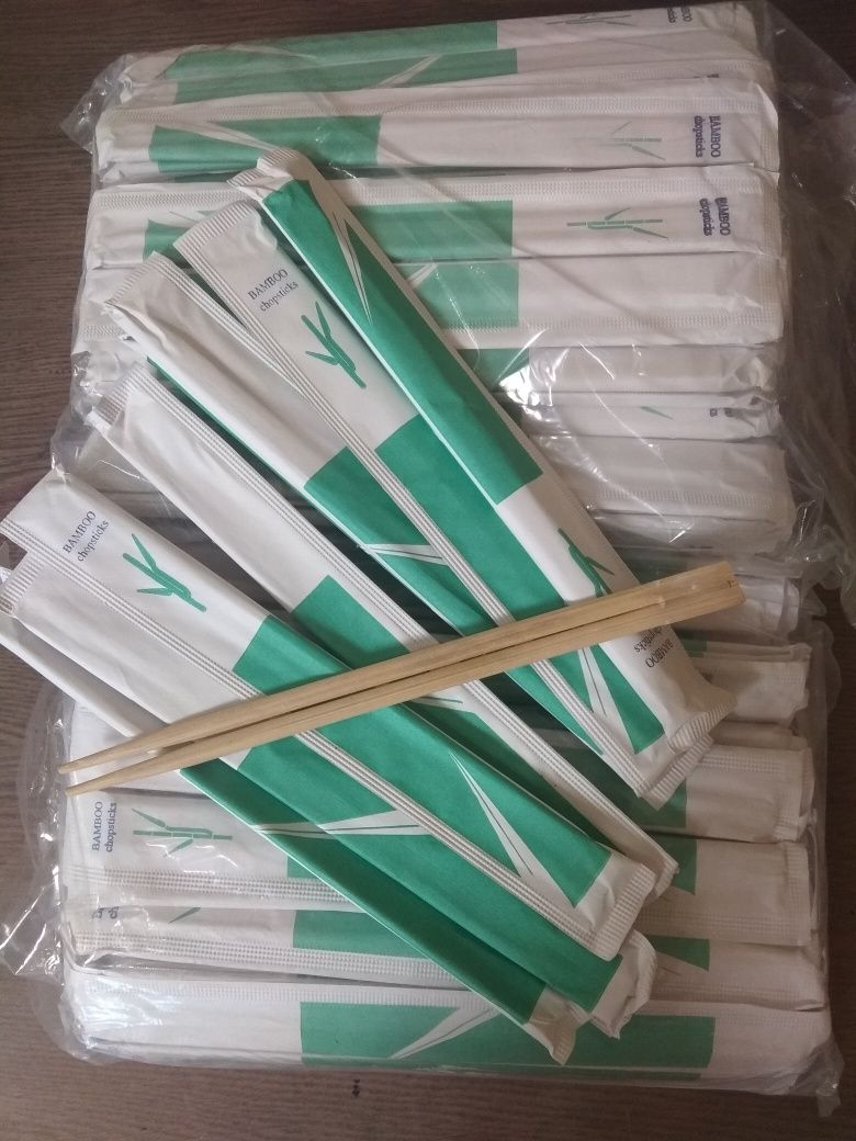 Палички для суші, бамбук, одноразові, 21 см