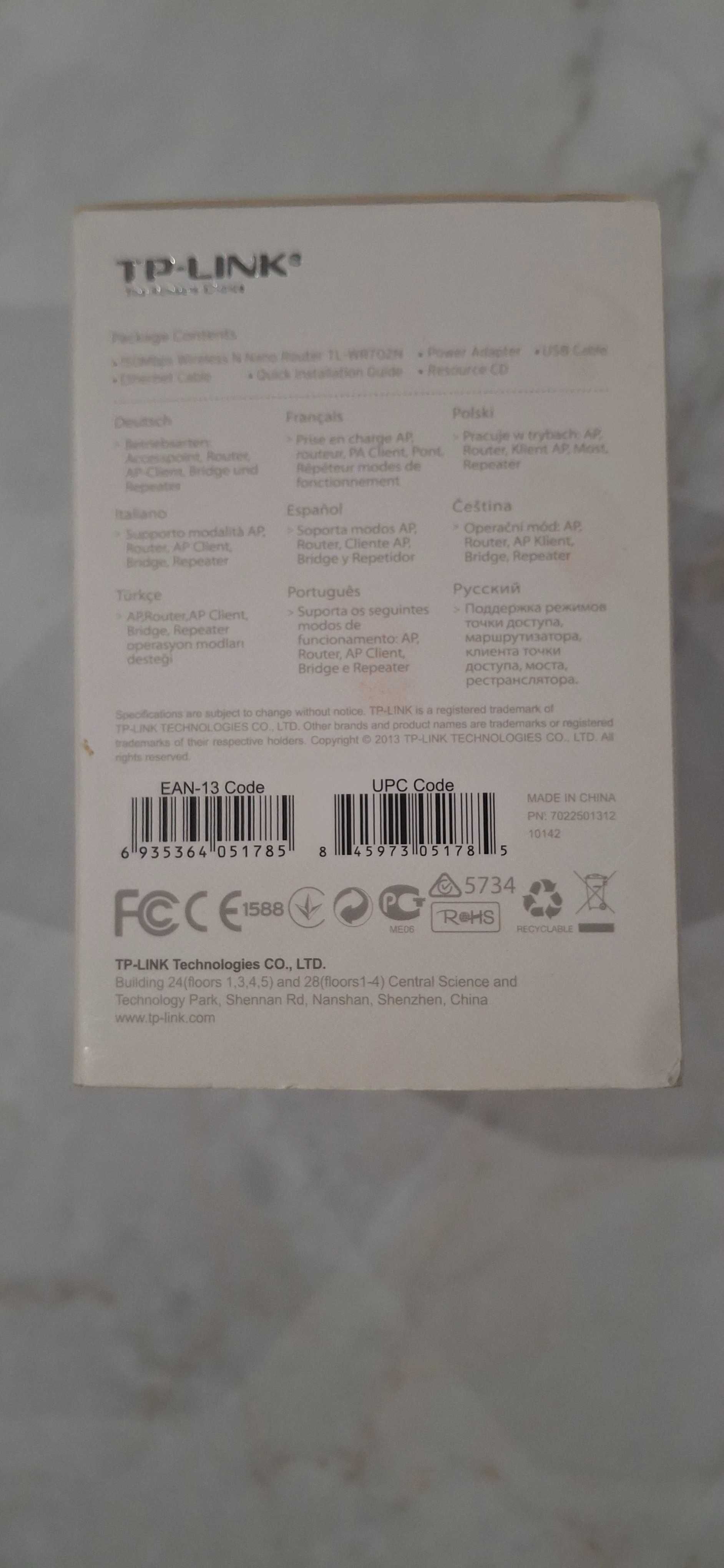 Nano Router bezprzewodowy, standard N, TP-LINK TL-WR702N
