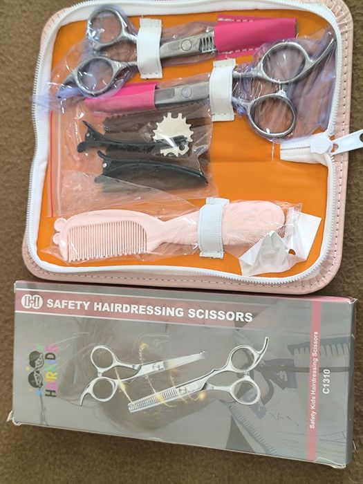 kit de tesouras de segurança para corte de cabelo infantil