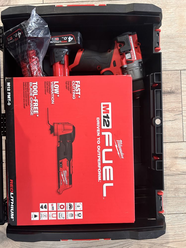 Milwaukee M12 FMT, M12FPD2 zestaw walizka ladowarka baterie 2x 4Ah