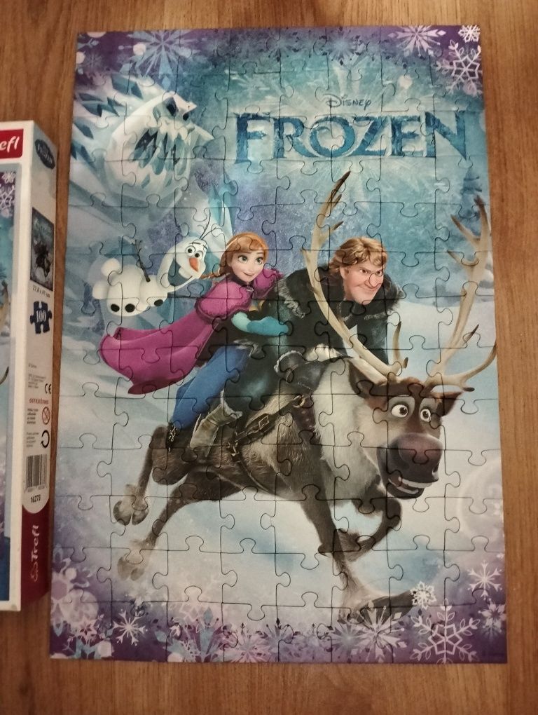 Puzzle kraina lodu 100 elementów, Frozen, Elsa i Anna, 5+ trefl