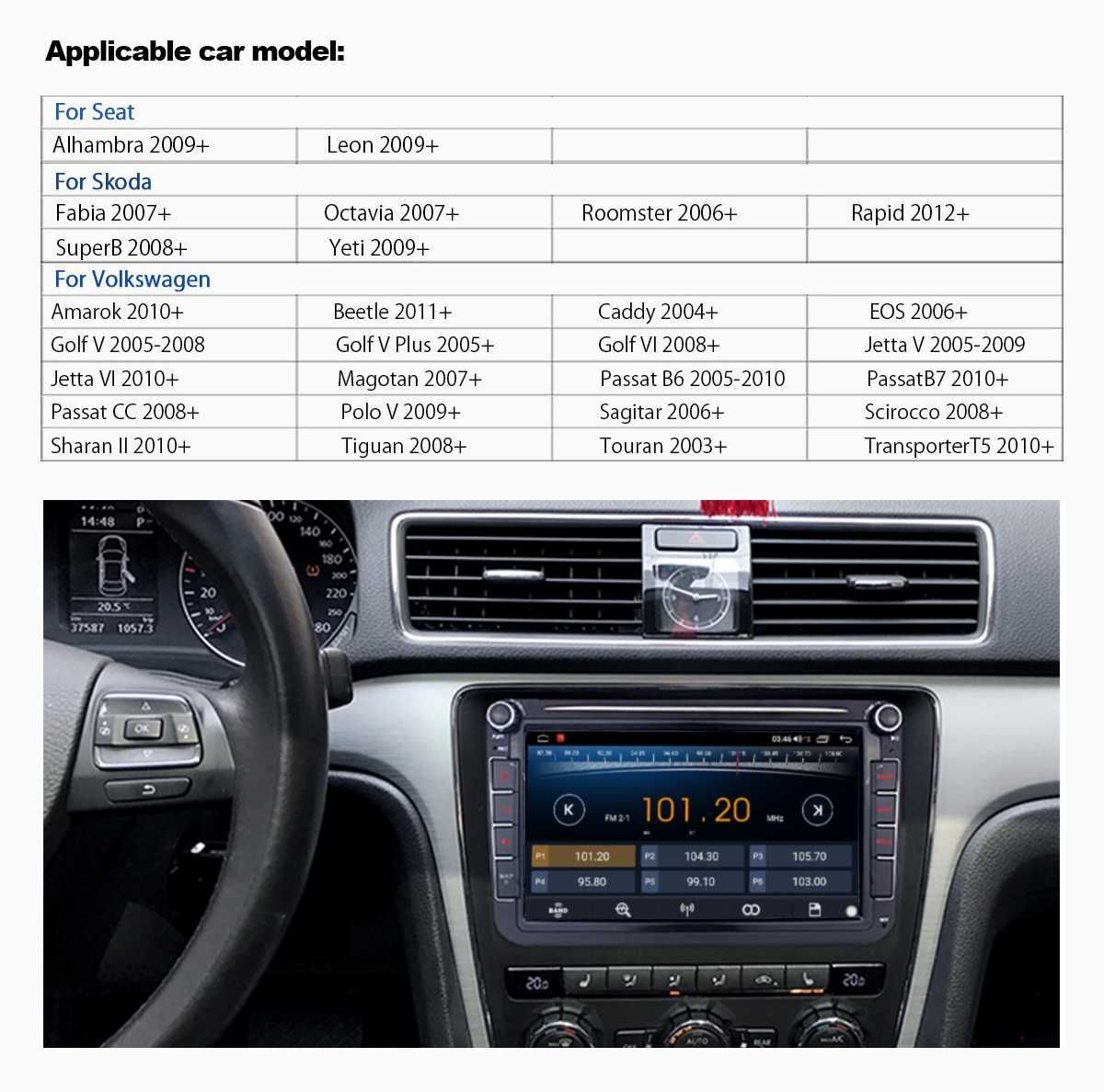 AUTO RÁDIO GPS/Bluetooth ANDROID VW SEAT SKODA