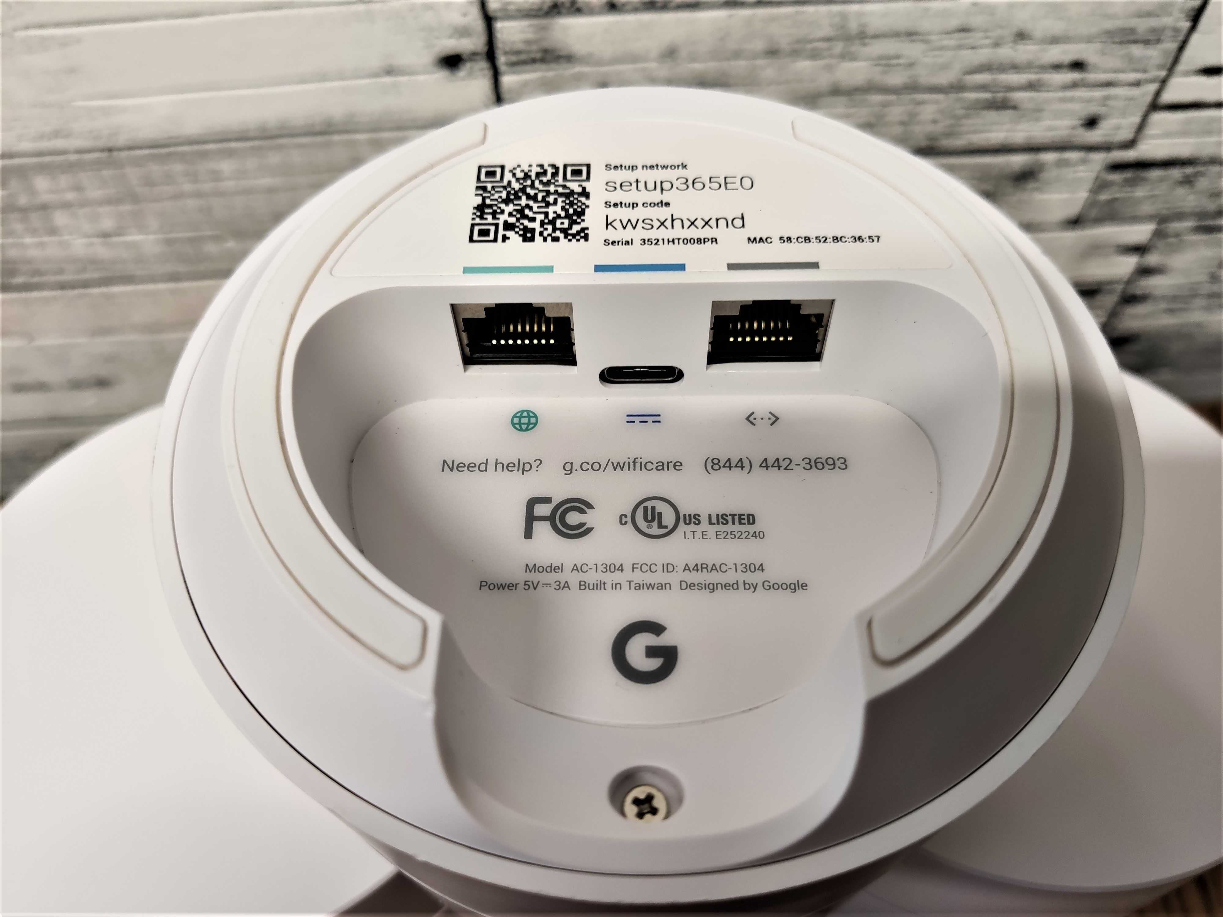 Wi-Fi Mesh Роутер Google AC-1304 питание USB Type-C 5в.  AC1200