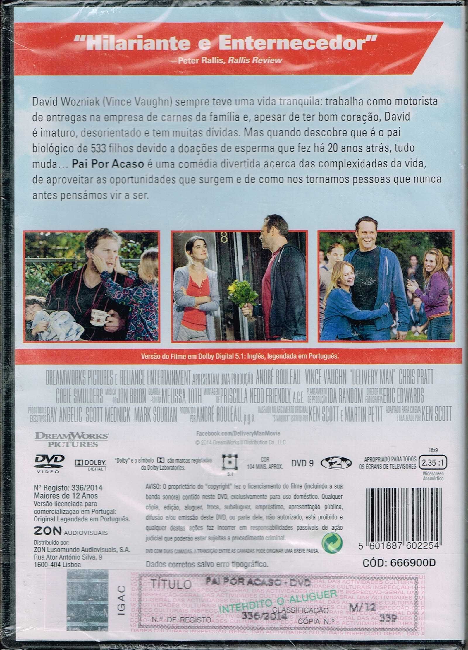 Filme em DVD: Pai Por Acaso "Delivery Man" - NOVO! SELADO!