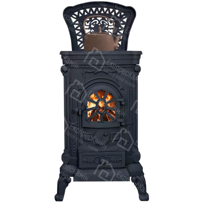Чавунна піч камін буржуйка Eurokom Ingrid 9 КВт подвійна стінка
