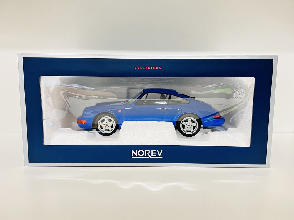 Porsche 911 964 Carrera 2 Norev 1/18 full open niebieski limit