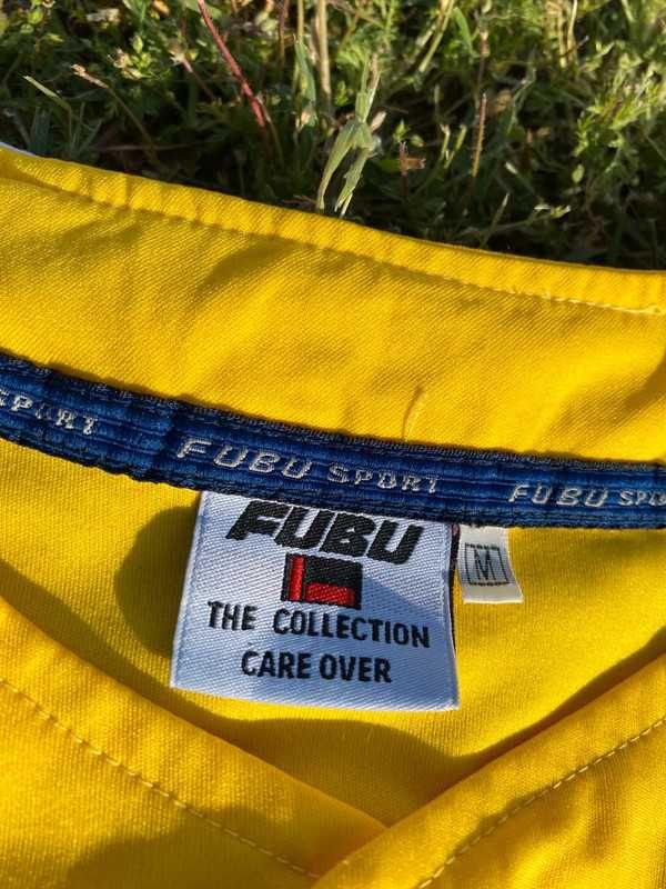 Koszulka Fubu Jersey sport S M żółty 05 tee swag jnco mass hip-hop rap