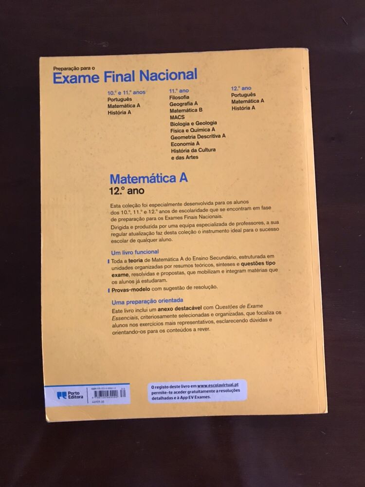 Livro de preparação de exames de Matemática A 12 ano