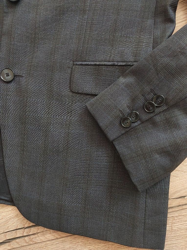 Marynarka Hugo Boss Wełniana marynarka w kratkę Marynarka Virgin wool