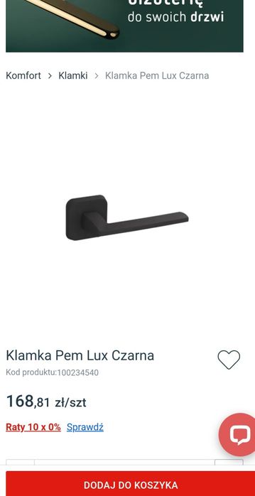 Klamka pem Lux czarna