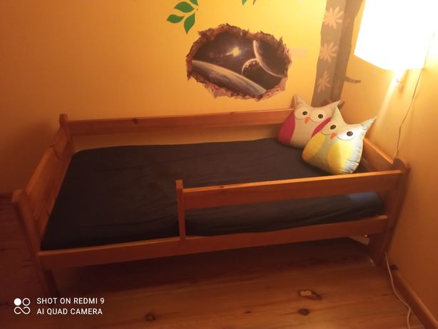 Łóżko dziecięce 80x160 drewniane z materacem