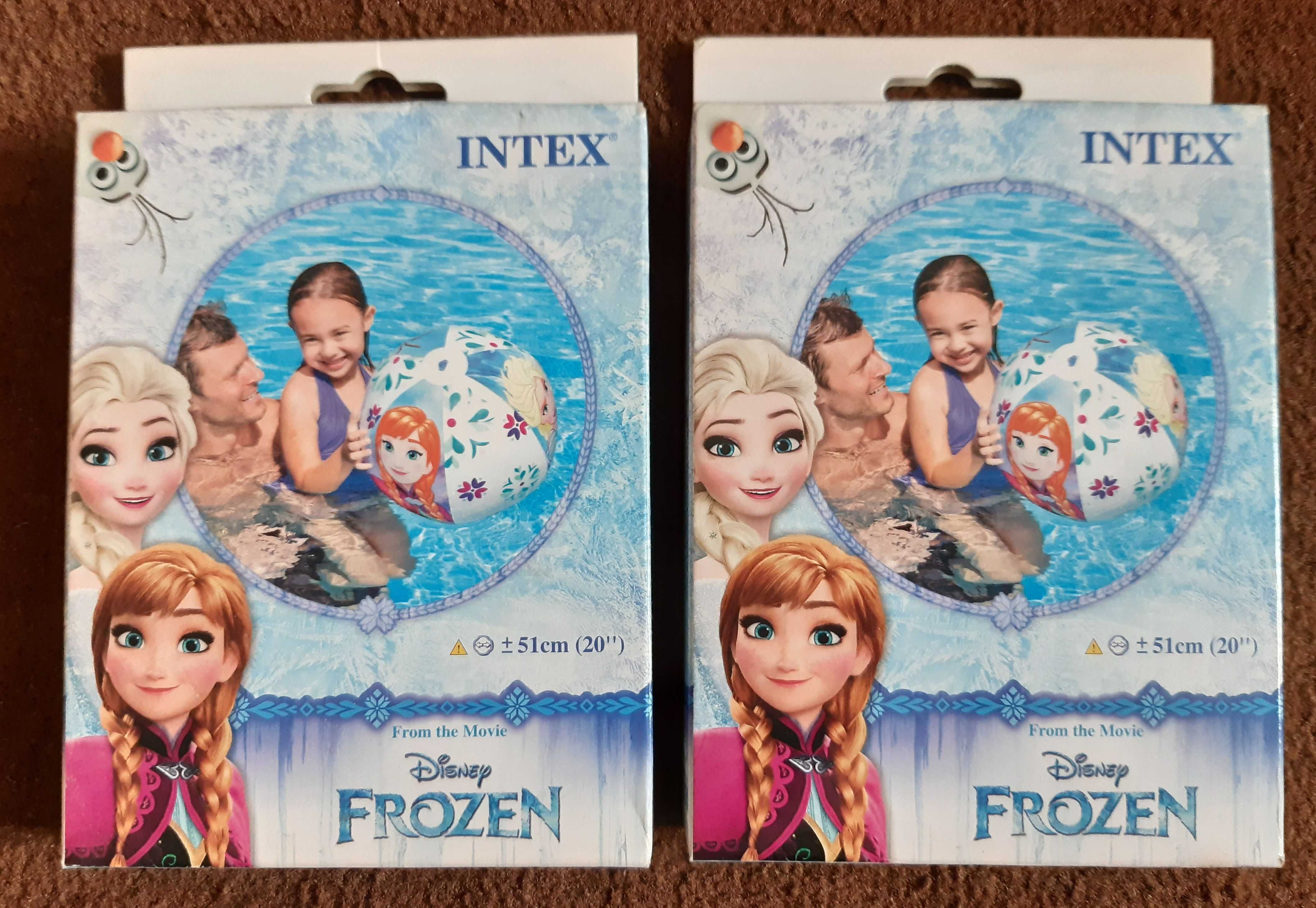Piłka Dmuchana - Kraina Lodu: Elsa, Anna, Olaf - Intex, 51cm Średnicy