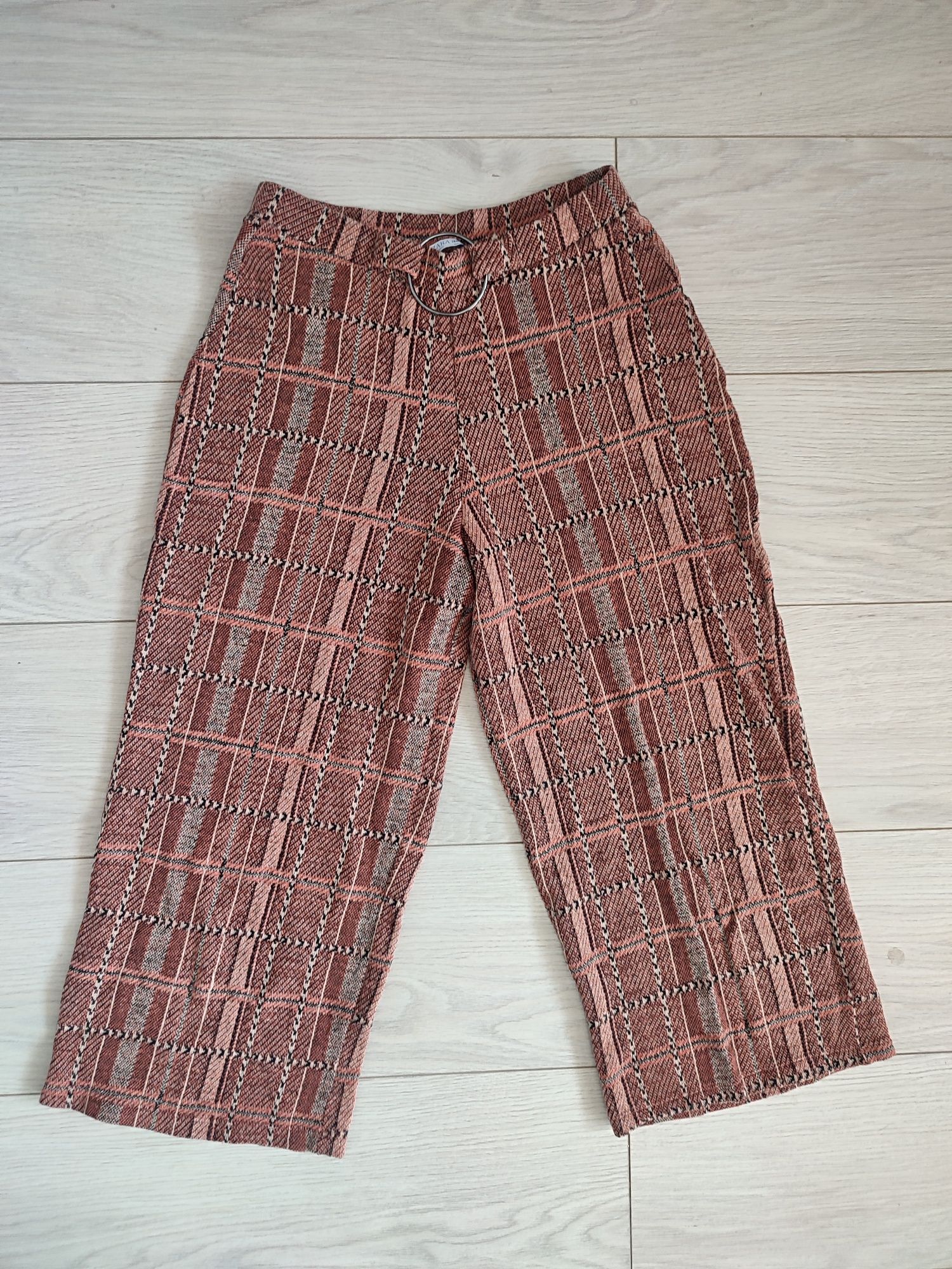 Spodnie damskie kuloty 7/8 wysoki stan culotte Zara Trafaluc rozm S 36