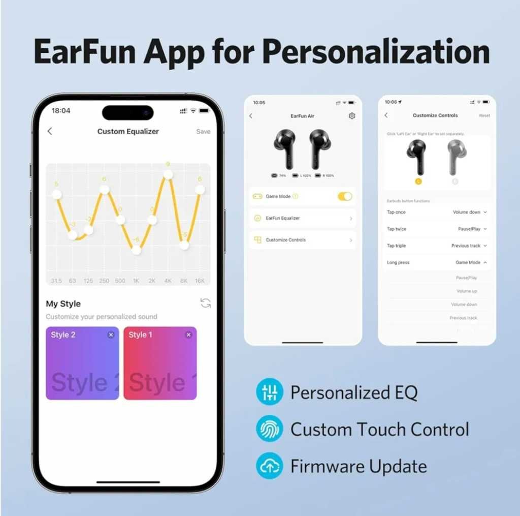 Słuchawki douszne bezprzewodowe bluetooth 5.0 EarFun Air TW200 black