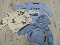 Trzy bluzy 74 Primark bluza bluzka zapinana