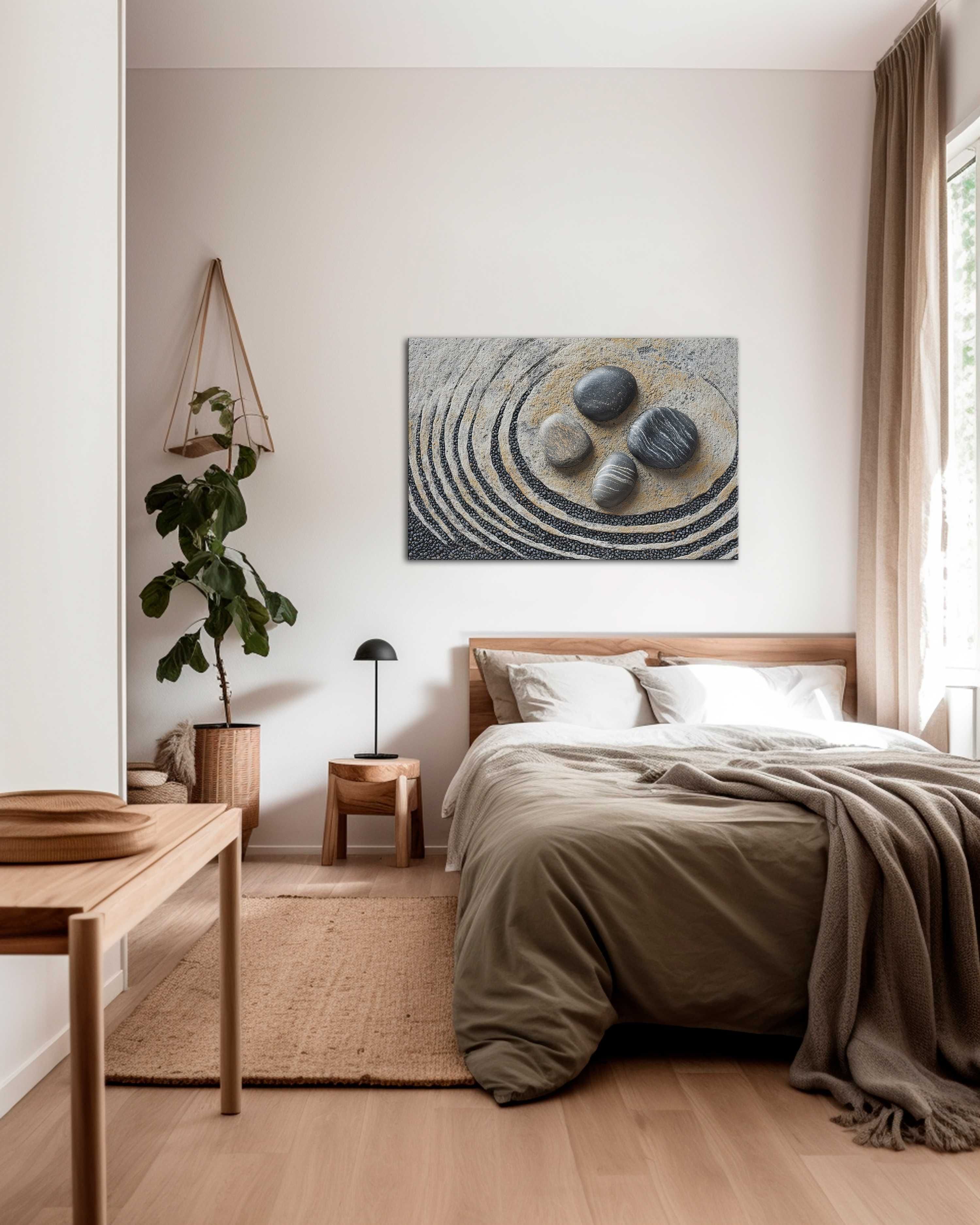 Kręgi Spokoju | Obraz na płótnie premium 150x100 cm | Wabi Sabi 5