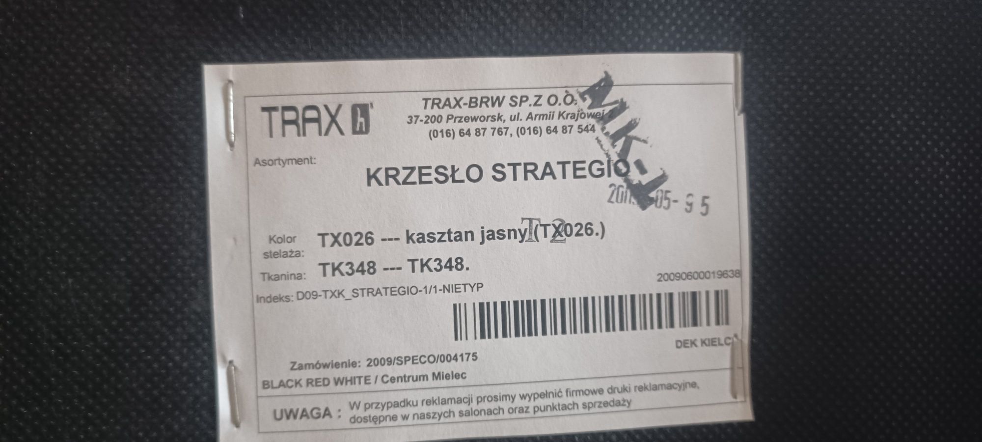 Krzesła x 2 , strategio Trax-BRW drewno, kolor kasztan jasny
