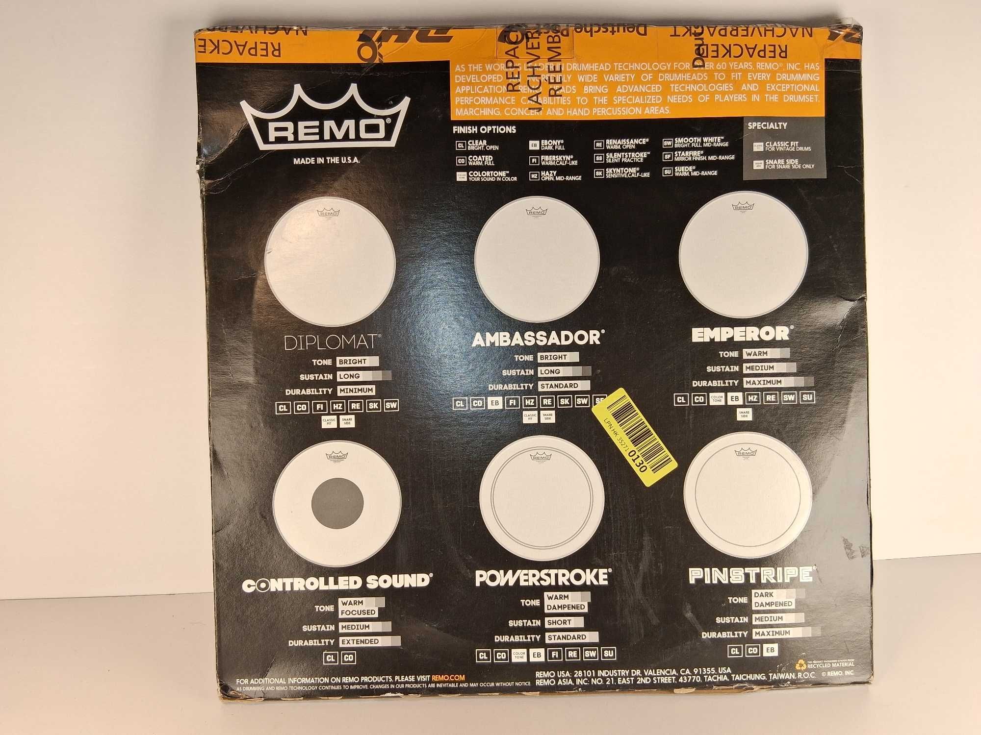 C065 Naciąg Na Bęben Remo Ambassador Coated 15 Cali Perkusja