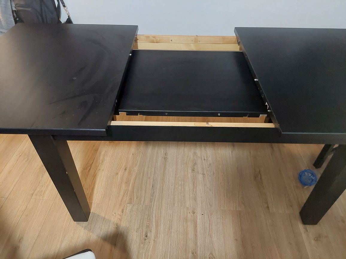 Stół plus 6 krzeseł czarne (ikea) .