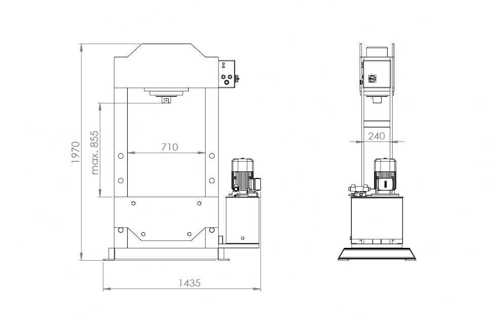 Prasa hydrauliczna 50t elektryczna