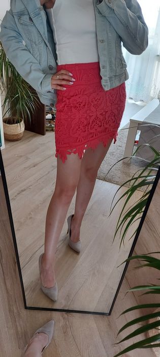 Różowa spódniczka mini ażur New Yorker XS/S