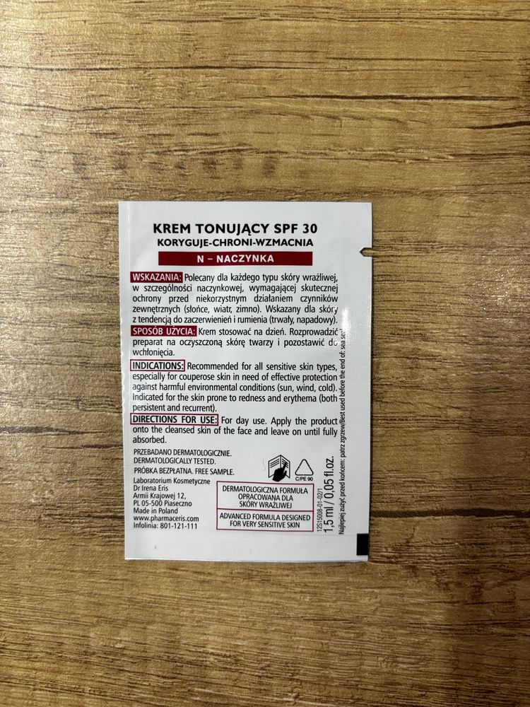 Pharmaceris N Capilar-Tone krem tonujący CC skóra naczynkowa SPF 30