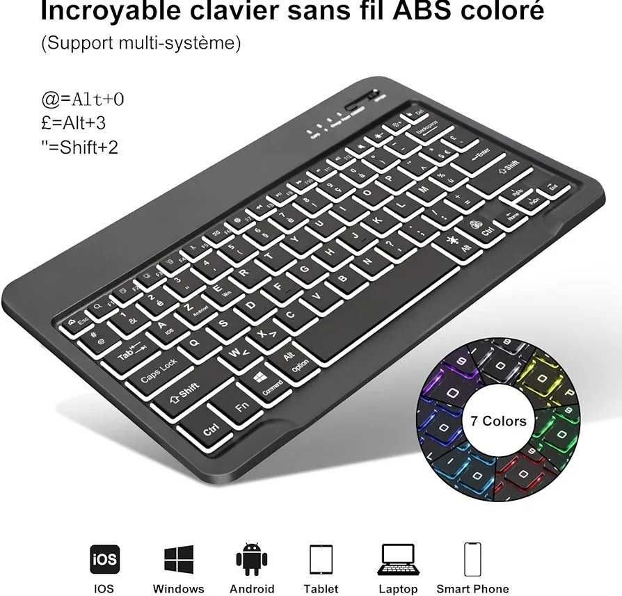 Etui z klawiaturą do Samsung Tab S8 Plus/S7 RGB