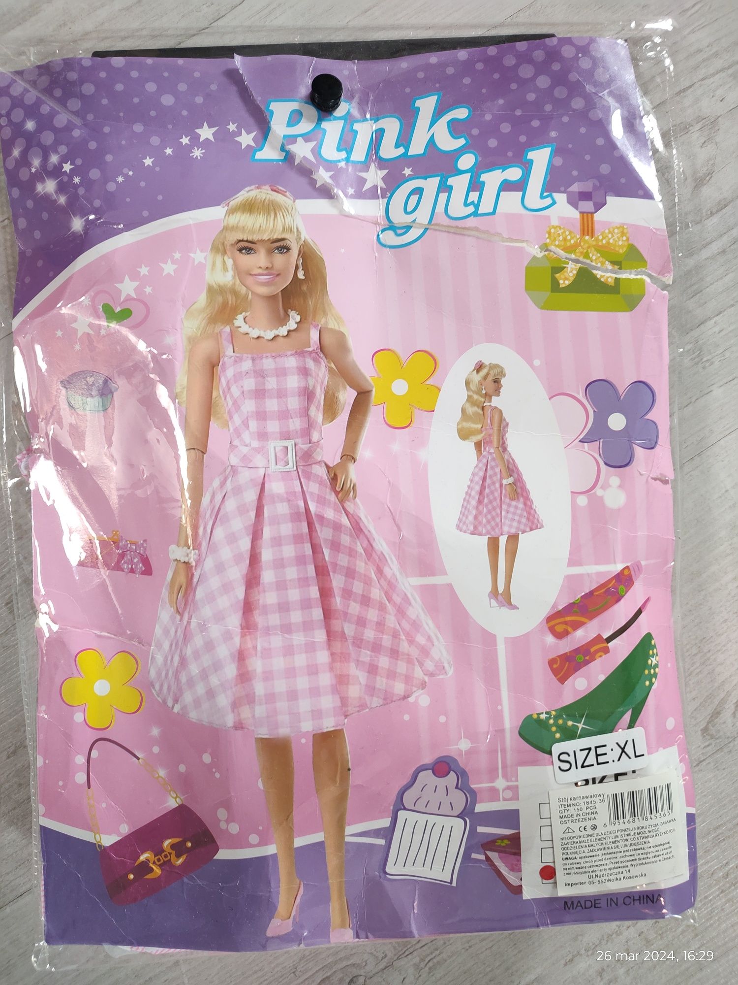 Sukienka kostium barbie film kratka 146/ 152