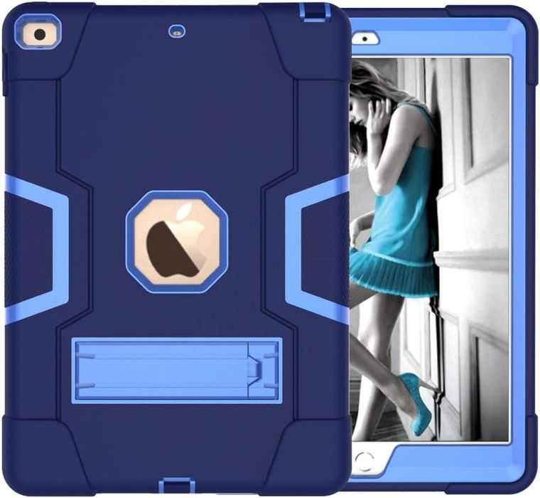 Etui do iPad 6/5 9.7" Pancerne z Podstawką Niebieskie