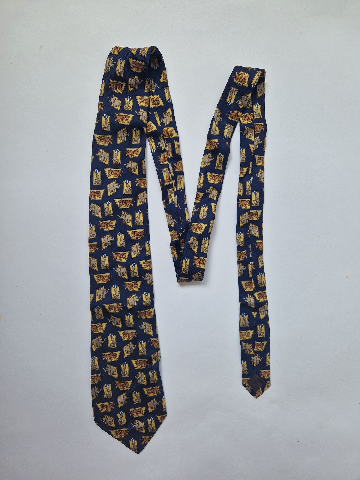 Krawat jedwabny 100% jedwab silk ETY Roma tie vintage retro dodatek