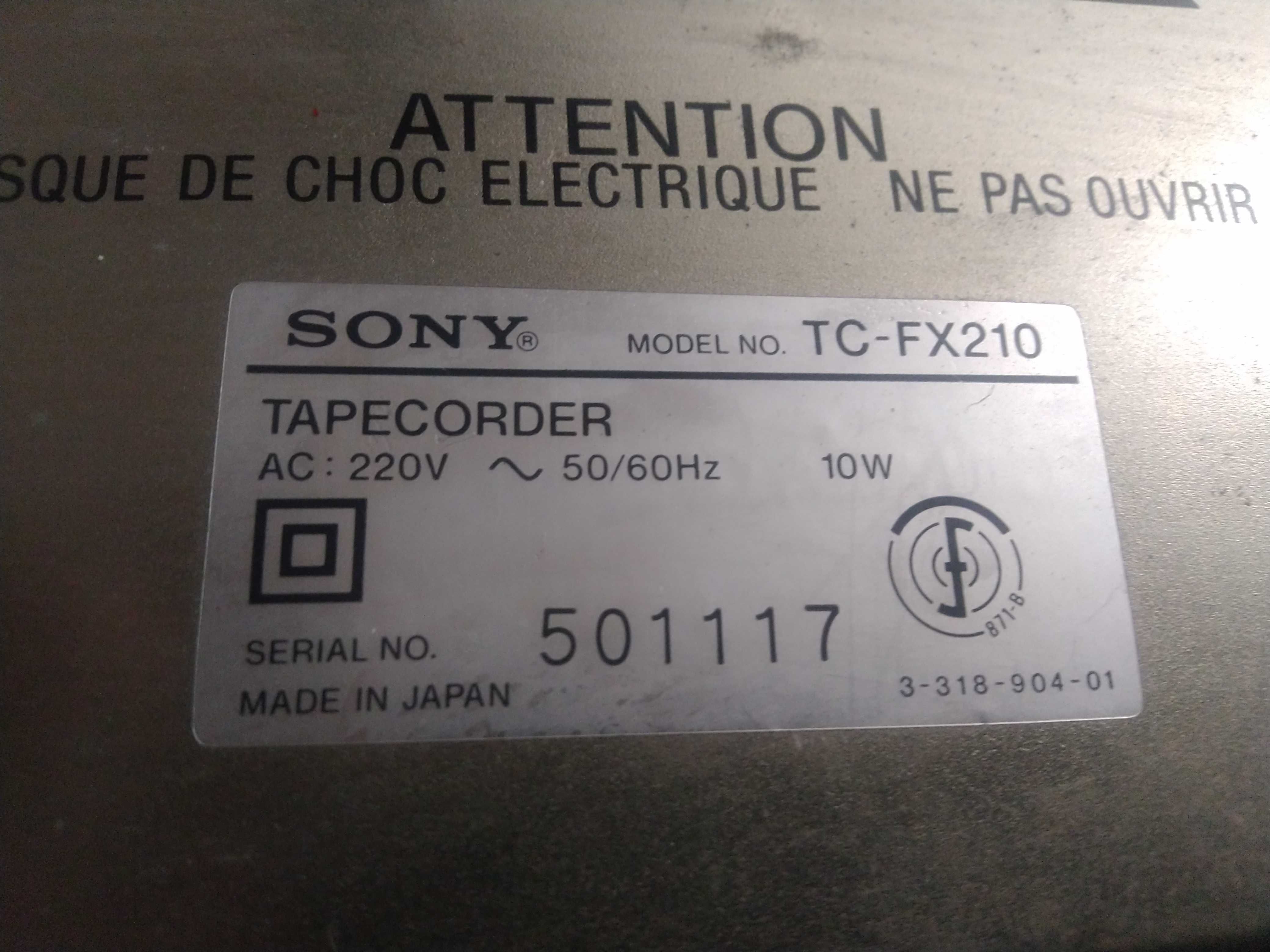 Дека - кассетный магнитофон SONY TC-F  X210