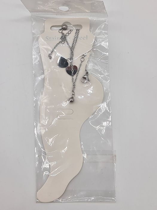 Pulseira de tornezelo com corações miniatura