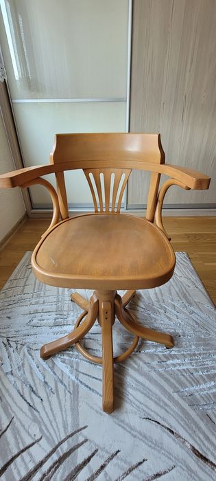 Krzesło biurowe obrotowe drewniane w stylu Thonet