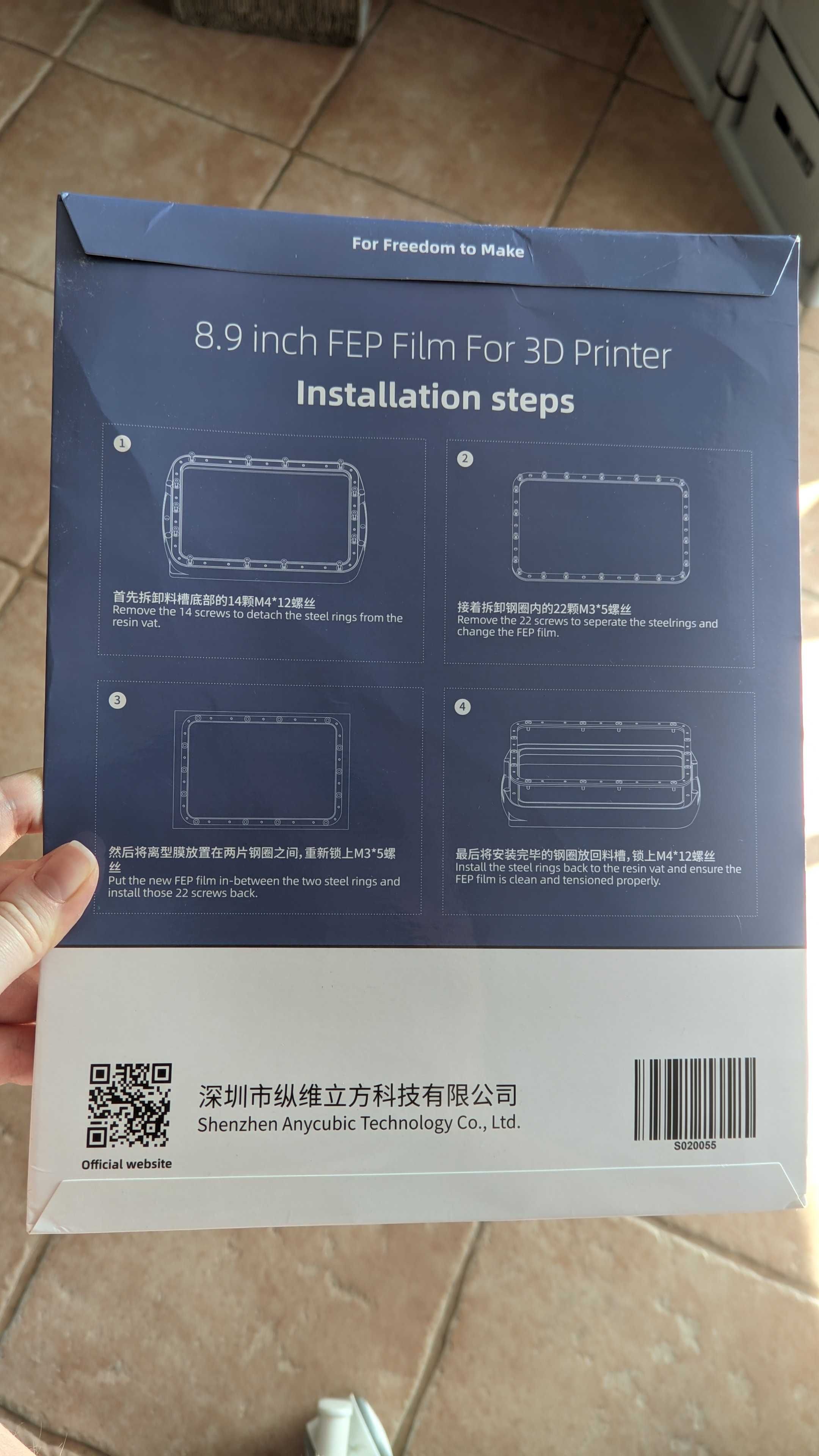 Folia FEP korytko na żywicę Anycubic Photon Mono X6 K / M3 Plus