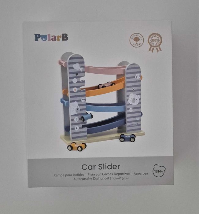 Drewniana zjeżdzalnia dla samochodzików, Car slider, PolarB