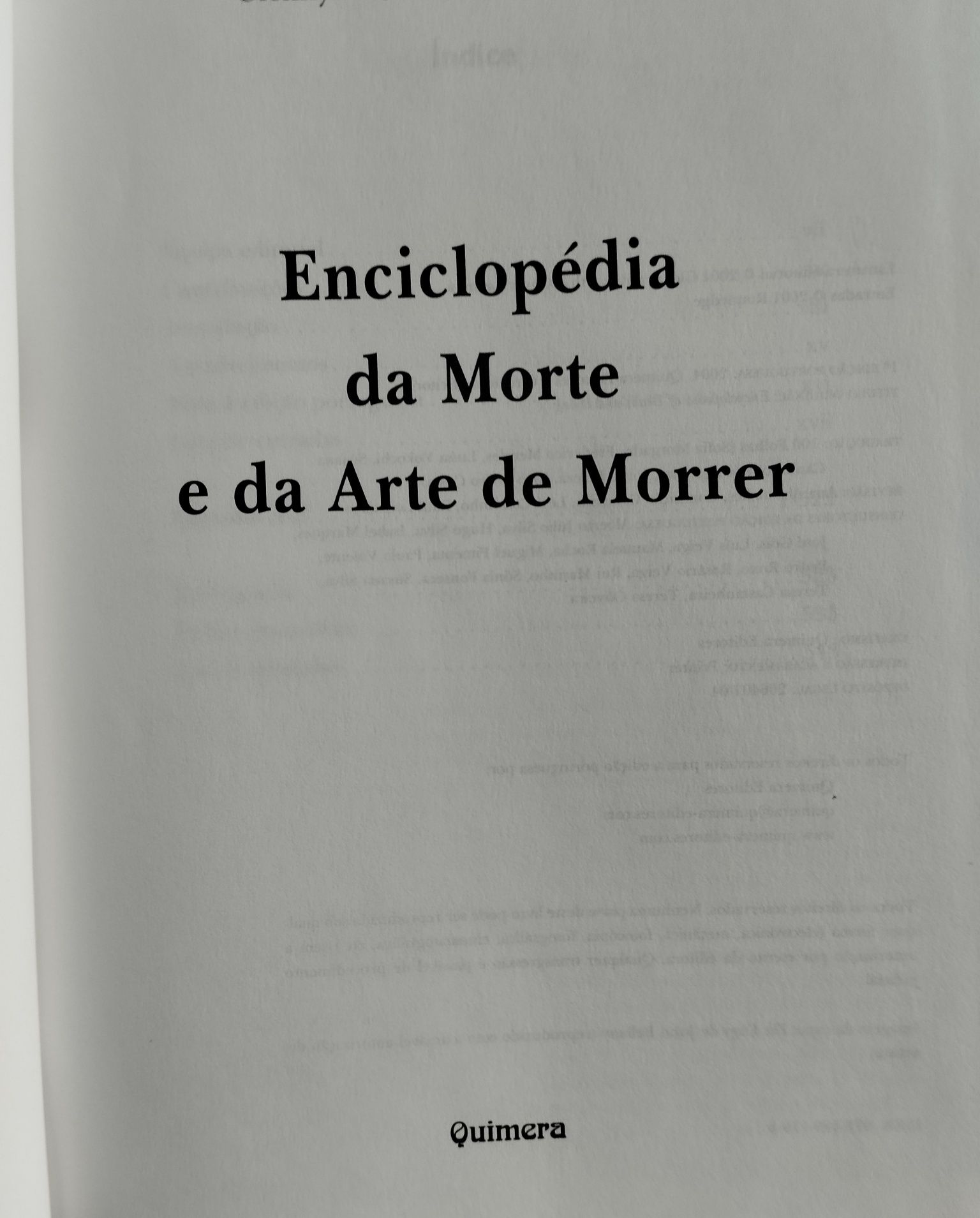 Enciclopédia da  Morte e da Arte Morrer