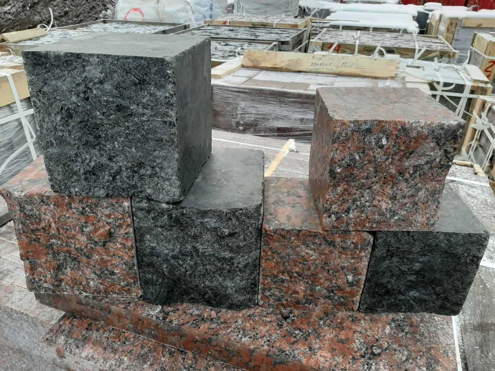 Granit Kostka brukowa granitowa cięnto-łupana 10x10x5,20×10×5,,20x10x8
